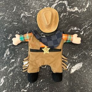 Halloween Bootique Cowboy Dog Costume with Cowboy Hat Size Medium